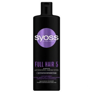 Şampun SYOSS Full Hair 5 Galyňlygyny ýitiren inçe saçlar üçin, 440 ml